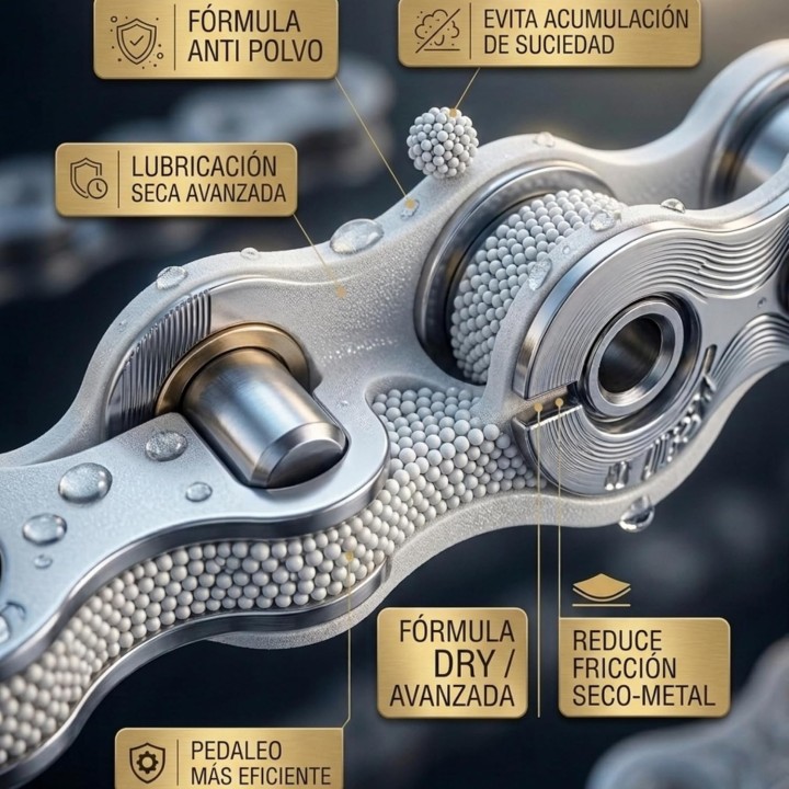 XMTBSTYLE Lubricante cadena bicicleta seco con cera 125 ml para MTB carretera Gravel eBike