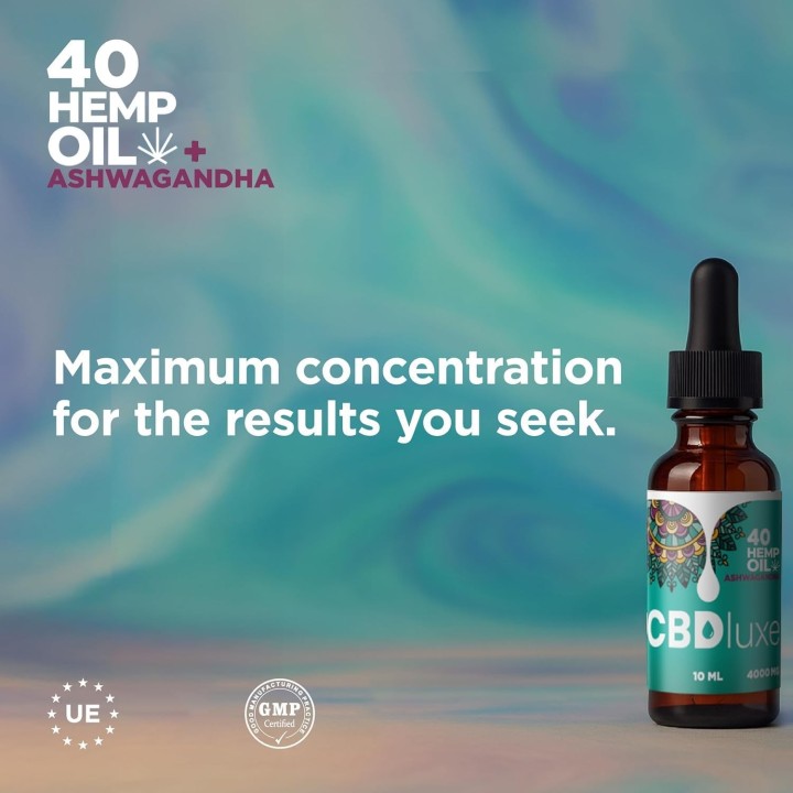 Cbdluxe Aceite de semilla de cáñamo orgánico natural puro testado en laboratorio certificado Cpnp
