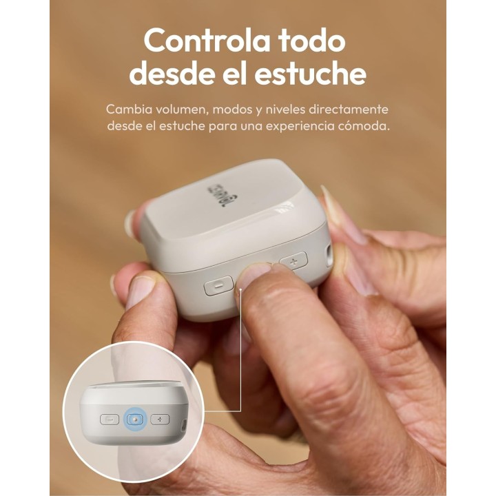 Cearvol Nano amplificador de sonido invisible con estuche de carga 3 modos 4 niveles de volumen