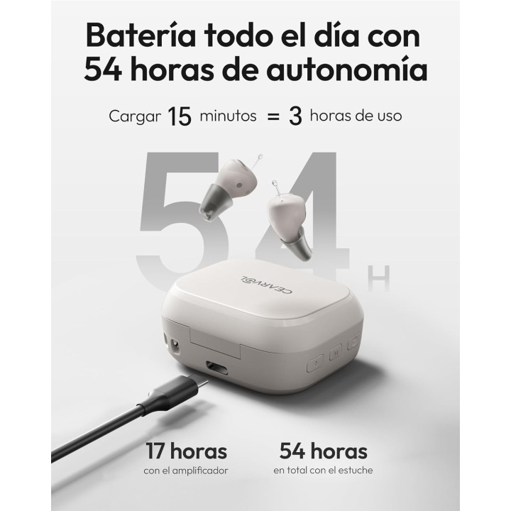 Cearvol Nano amplificador de sonido invisible con estuche de carga 3 modos 4 niveles de volumen