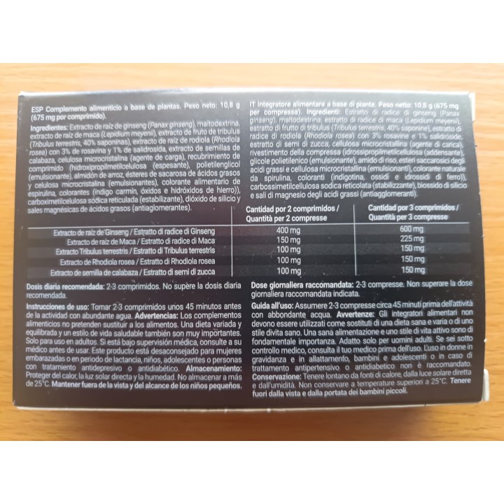Men's Factory Fórmula natural de acción rápida para hombre 16 comprimidos