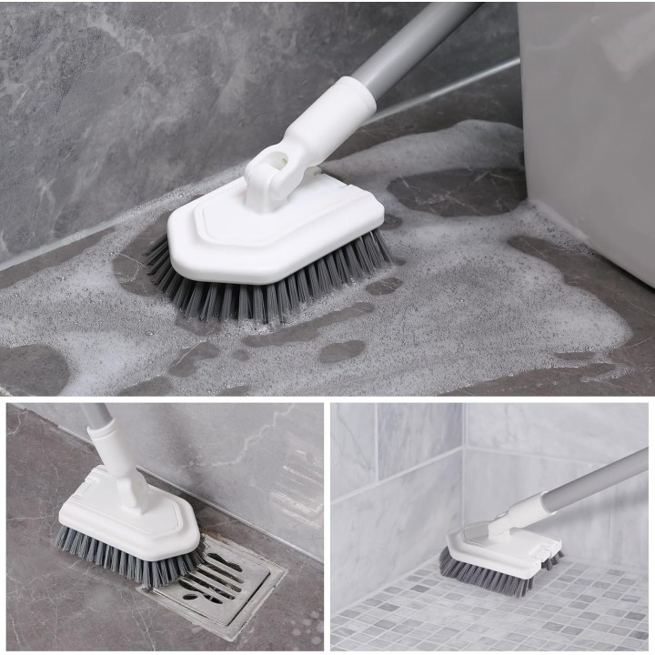 Mitclear Cepillo limpieza ducha 3 en 1 con mango telescópico 135 cm para baño cocina y azulejos