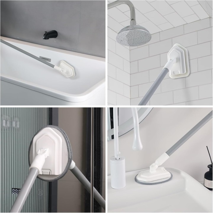 Mitclear Cepillo limpieza ducha 3 en 1 con mango telescópico 135 cm para baño cocina y azulejos