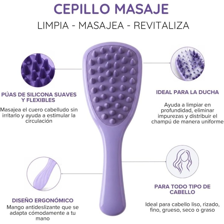 Prometea 2 Cepillos para el Pelo Antirotura, Desenredante y Masaje de Cuero Cabelludo, Cerdas de Jabalí