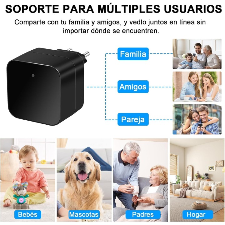 Lxmimi Cámara Oculta WiFi 5G con Cargador USB, Tuya, Detección de Movimiento y Visión Remota