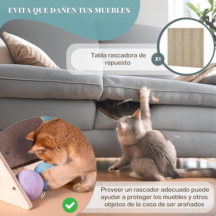Rascador para Gatos Reversible + Recambio