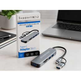 Journeyside Adaptador Hub USB-C 5 en 1  Usb-c Usb-a Sd Tf