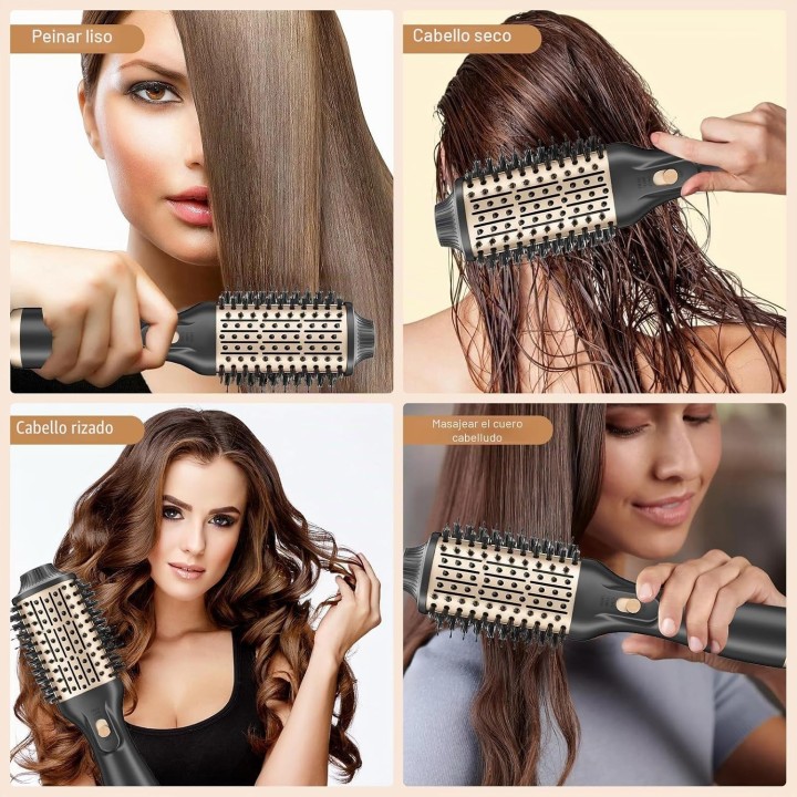 Cepillo Secador de Pelo 1200W 4 en 1 Iónico, Voluminizador con 3 Temperaturas y 2 Velocidades