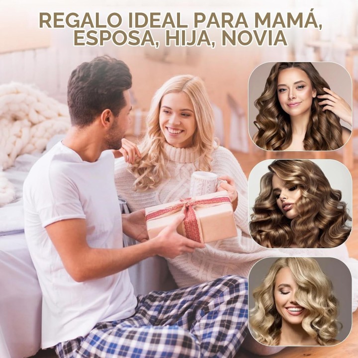 Rizador de Pelo Automático con 6 Temperaturas 130-230°C, Cerámica, 2 Direcciones y Apagado Auto Blanco