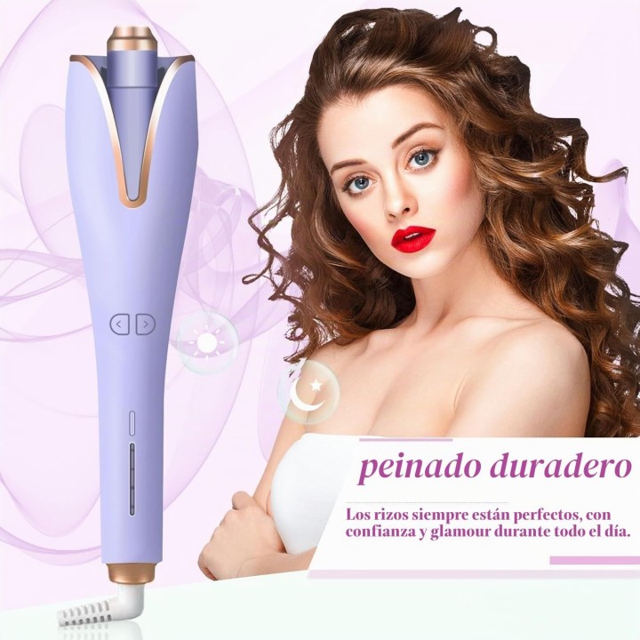 Plancha Rizadora Cerámica Profesional 3 Accesorios, 4 Temperaturas 160-220°C Rosa