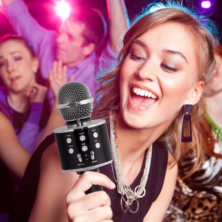 Micrófono Inalámbrico para Karaoke con WiFi, Bluetooth, Grabadora y Alta Calidad