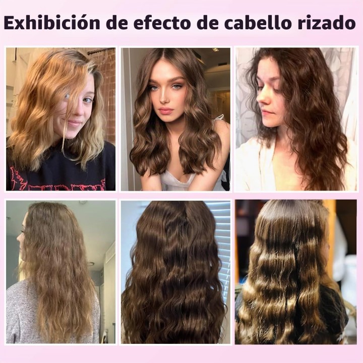 Plancha Ondas Sirena 25 mm Rizador de Pelo 3 Tubos, 2 Temperaturas 180-210 °C, Cerámica