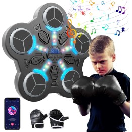 Máquina de Boxeo Musical Bluetooth, 3 Velocidades, Luz LED, Guantes, Niños y Adultos