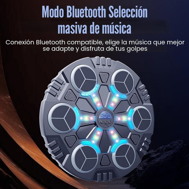 Máquina de Boxeo Musical Bluetooth, 3 Velocidades, Luz LED, Guantes, Niños y Adultos
