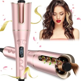 Rizador Automático de Pelo con Barril Giratorio, 4 Temperaturas, 3 Temporizadores y Doble Voltaje