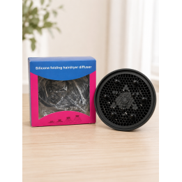 Difusor para Secador de Pelo de Silicona Plegable, Compacto, de Viaje  Negro