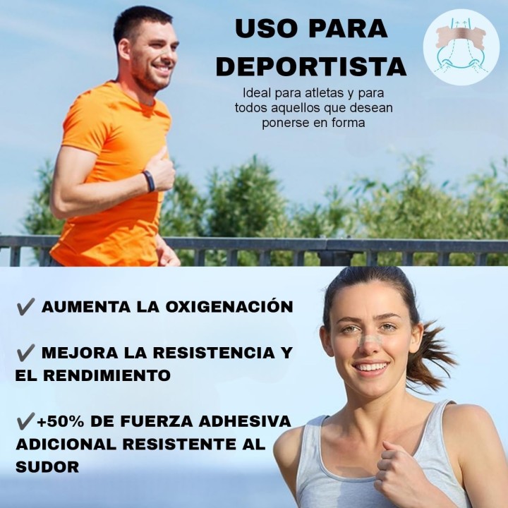 Haslom Tiras Nasales Antironquidos  Mejora Respiración y Rendimiento Deportivo