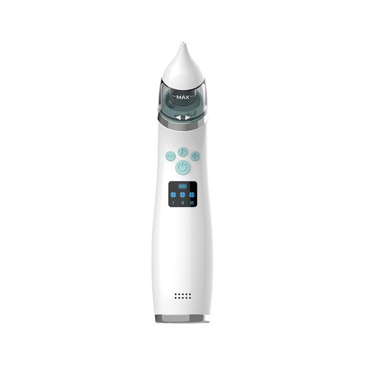 Aspirador nasal eléctrico para bebés, inalámbrico, 3 niveles de succión y 4 boquillas de silicona