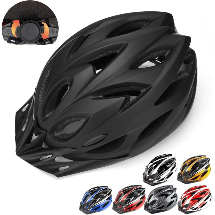 RaMokey Casco de Bicicleta Adulto Unisex Ajustable 58-62 cm Ligero con Visera Extraíble