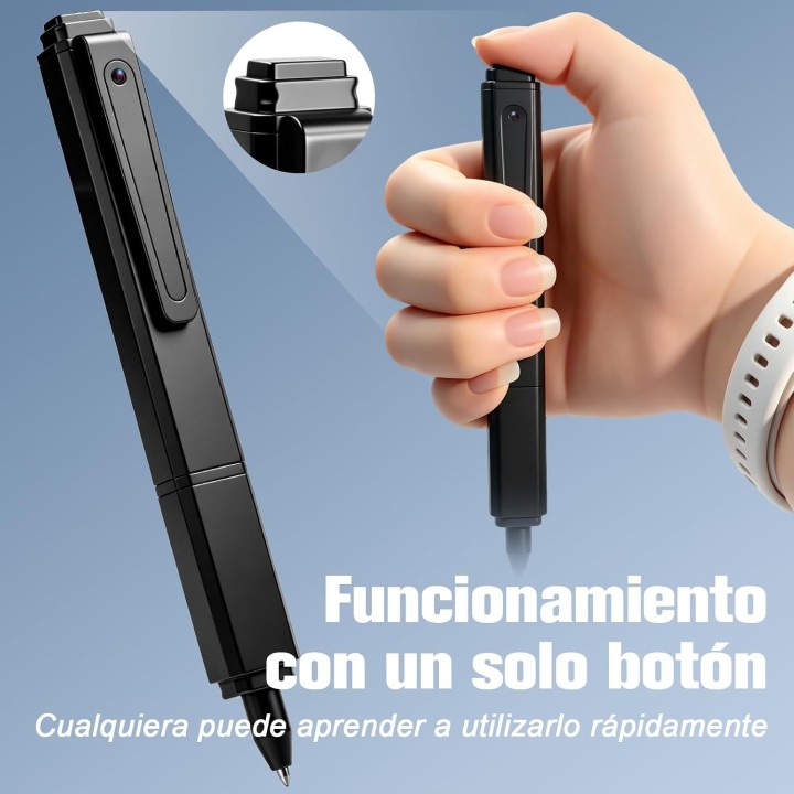 Tebetu Mini Bolígrafo Cámara HD 1080P Portátil con Grabación en Bucle y Soporte Micro SD
