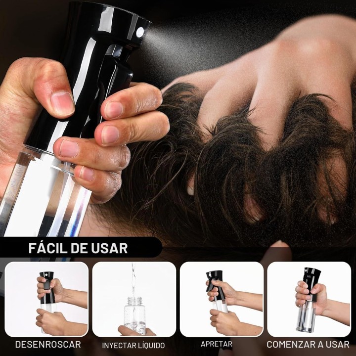 Frasco spray vacío 200 ml 2 unidades con pulverización de niebla fina y continua