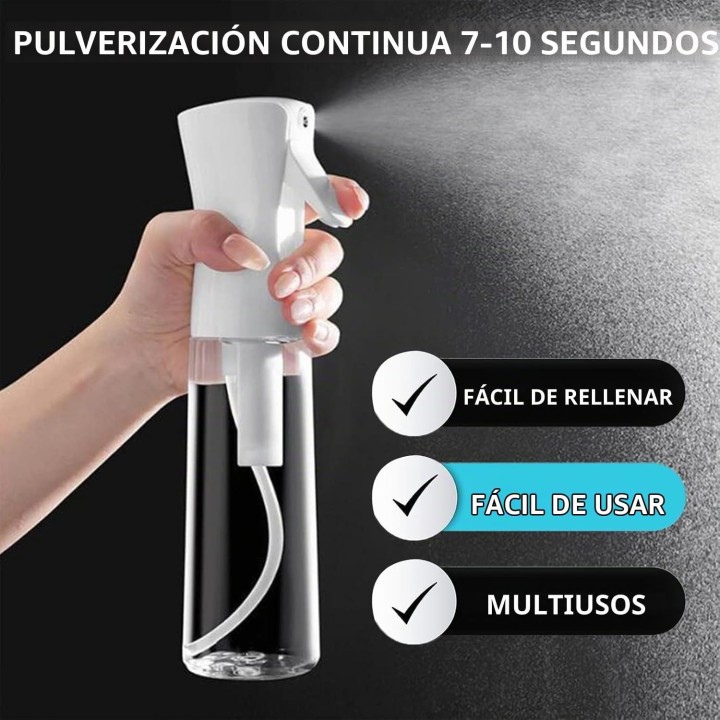 Frasco spray vacío 200 ml 2 unidades con pulverización de niebla fina y continua