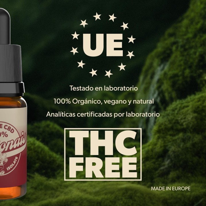 Aceite de cáñamo Isolated 40% 30 ml orgánico, 0% THC, máxima pureza y testado en laboratorio