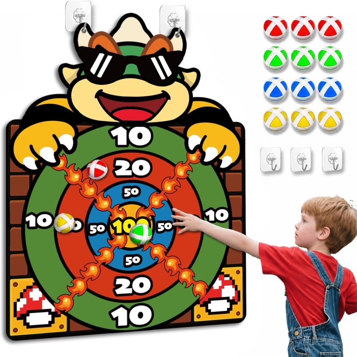 Super Bro Diana Dardos para Niños con 12 Bolas Adhesivas, Juego de Diana Infantil para Interior y Exterior