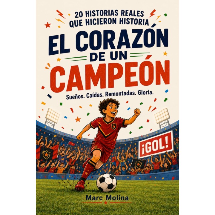 El corazón de un campeón: Historias reales de fútbol para niños de 9 a 12 años