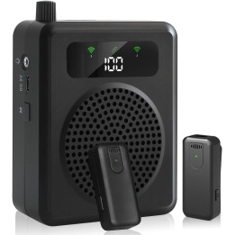 R11 Amplificador de Voz Inalámbrico con 2 Micrófonos Lavalier, Bluetooth, Recargable para Profesores