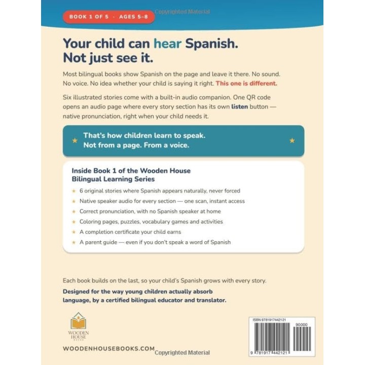 Wooden House Bilingual Short Stories for Kids: 6 cuentos en español con audio, juegos y vocabulario