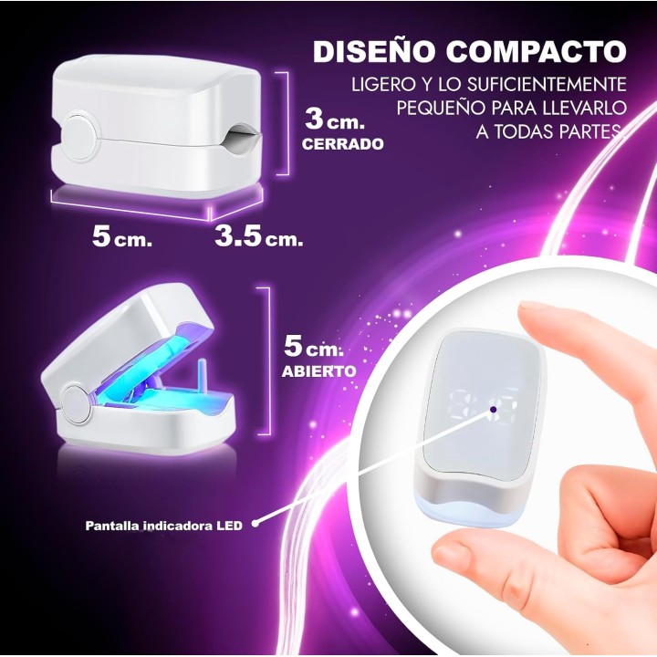 Onlynds Dispositivo Láser Antihongos Uñas Pies 460nm + Aceite Jengibre + Parches + Lima
