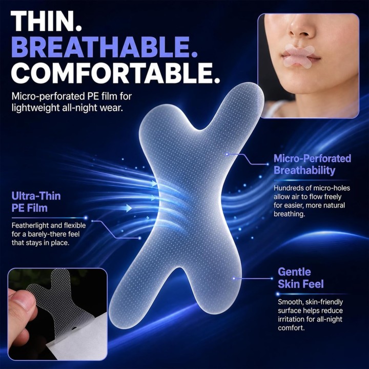 Home Harbor Tiras Bucales para Dormir X120 Cinta Antironquidos Respiracion Nasal Comoda
