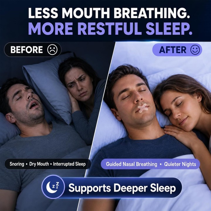 Home Harbor Tiras Bucales para Dormir X120 Cinta Antironquidos Respiracion Nasal Comoda