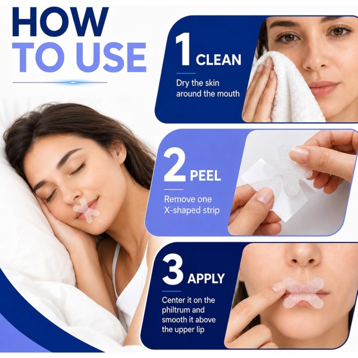 Home Harbor Tiras Bucales para Dormir X120 Cinta Antironquidos Respiracion Nasal Comoda
