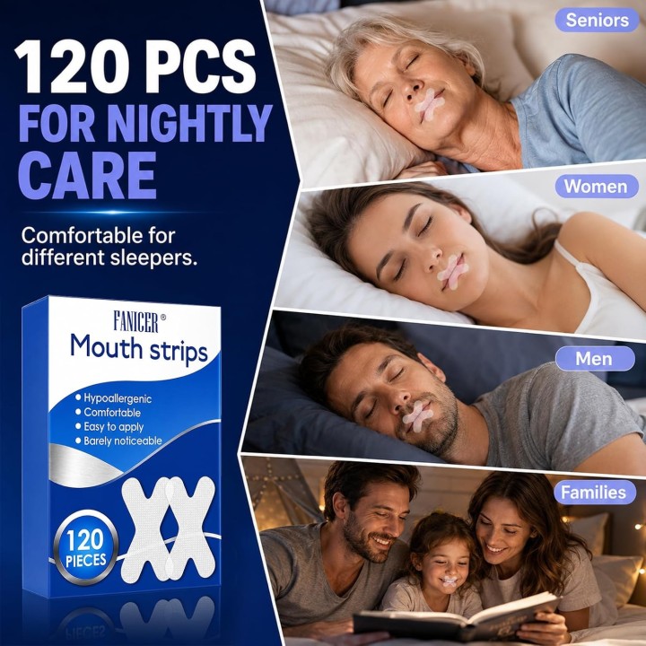 Home Harbor Tiras Bucales para Dormir X120 Cinta Antironquidos Respiracion Nasal Comoda