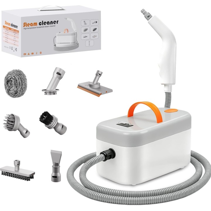 Vaporeta limpieza hogar 1200W, limpiador de vapor portátil 4,5 bares, depósito 850 ml y 120 °C