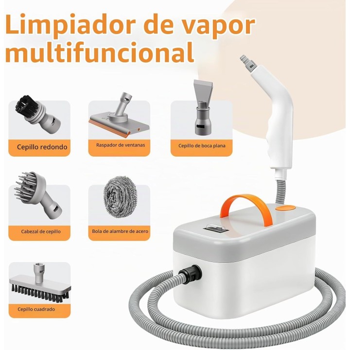 Vaporeta limpieza hogar 1200W, limpiador de vapor portátil 4,5 bares, depósito 850 ml y 120 °C