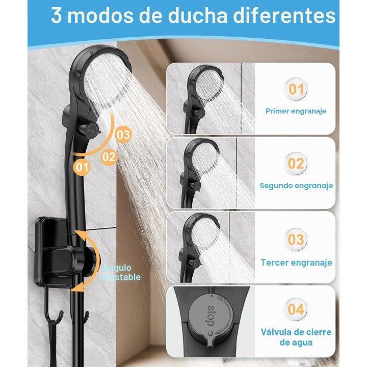 Wadeo Ducha portátil  6000 mAh con bomba, pantalla de temperatura y bolsa