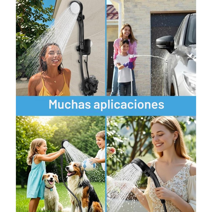 Wadeo Ducha portátil  6000 mAh con bomba, pantalla de temperatura y bolsa