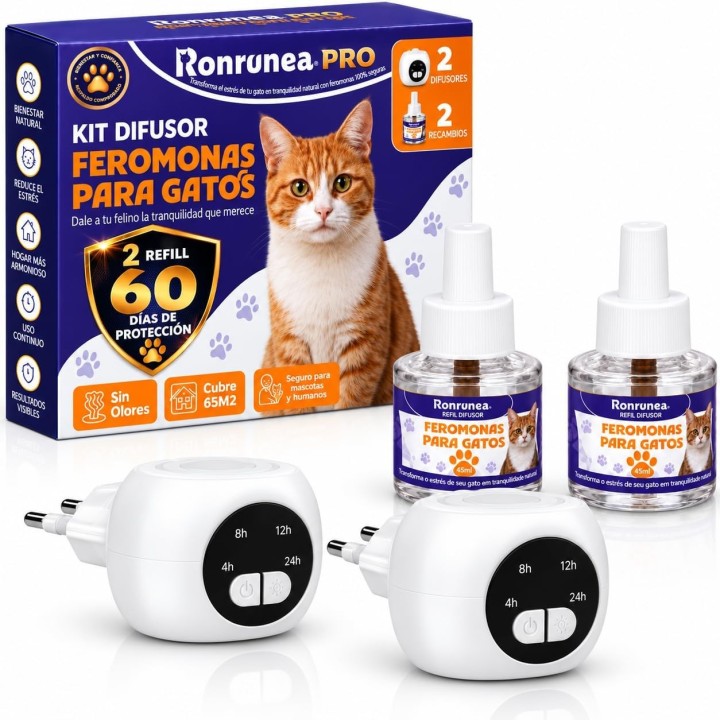 Ronrunea  Pack 2 Difusores  con Temporizador + 2 Recambios de 48 ml
