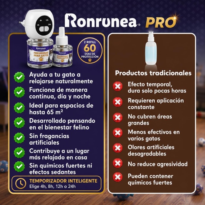 Ronrunea  Pack 2 Difusores  con Temporizador + 2 Recambios de 48 ml