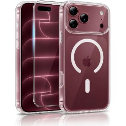 Ryvson Pack funda magnética transparente + cristal templado  para iPhone 18 Pro